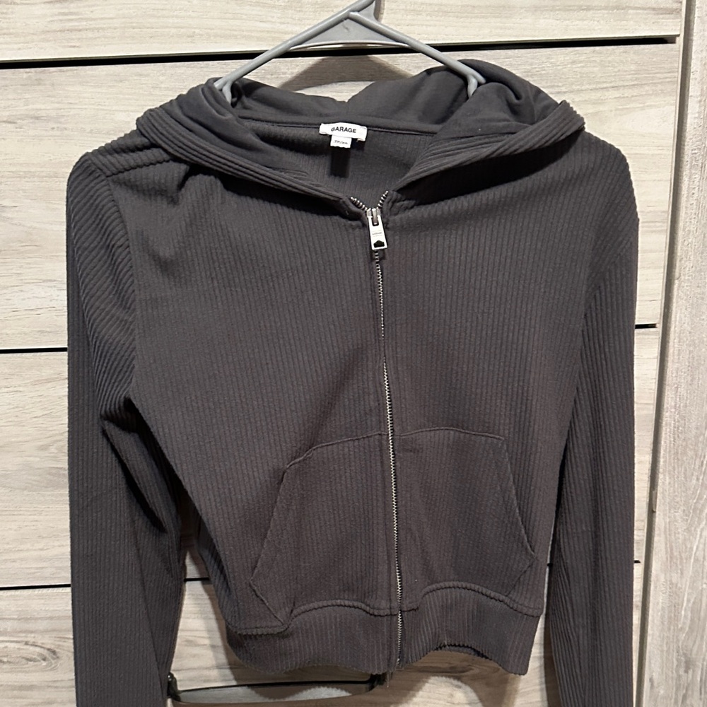 Garage Charcoal Hoodie Ribbed